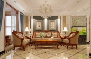 2武汉枫华锦都三居室170平欧式风格沙发