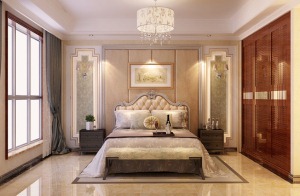 5武汉枫华锦都三居室170平欧式风格卧室