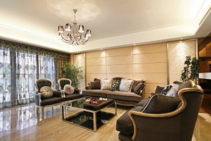 武汉保利公园九里189平四居室欧式风格客厅沙发