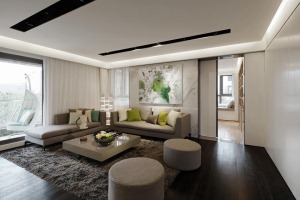 武汉新城庭瑞君悦观澜150平三居室现代简约风格装修