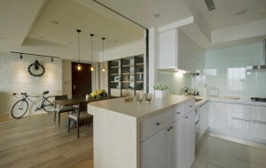 武汉三和剑桥城125平三居室现代简约风格装修厨房效果图