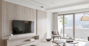武汉红松幸福里82平二居室现代简约风格装修客厅效果图