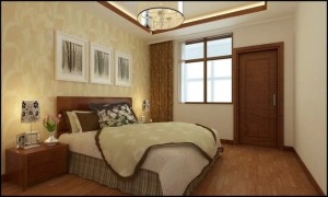 海口滨江绿都128平方三居室中式风格
