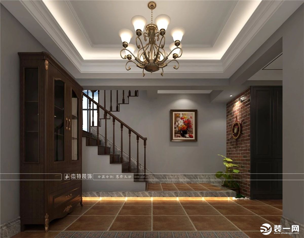 桂林杰特装饰中海元居198平米美式风格装修效果图楼梯