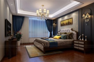 桂林杰特装饰中海元居198平米美式风格装修效果图卧室