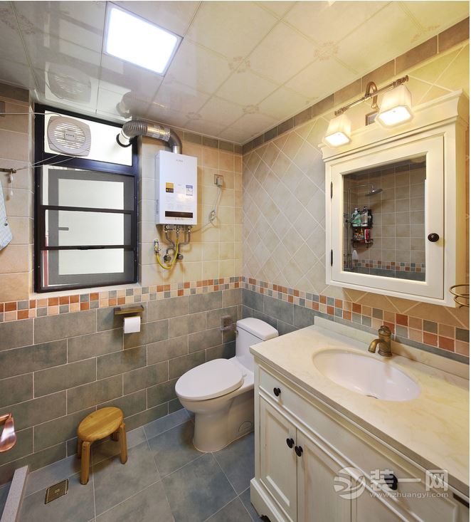 国泰九龙湾 80平二居室 造价9万 温暖如初美式风格卫生间