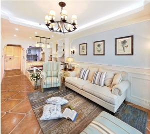国泰九龙湾 80平二居室 造价9万 温暖如初美式风格
