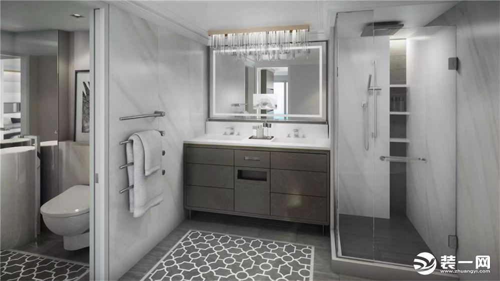 金科天元道187平方四室美式风格厕所装修效果图