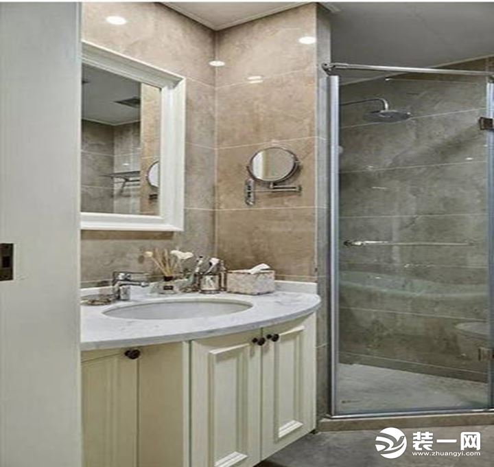 国博城118m2现代美式风格厕所装修效果图