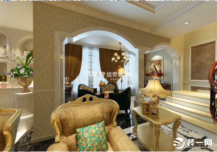 珠江城300平方别墅欧式风格客厅装修效果图