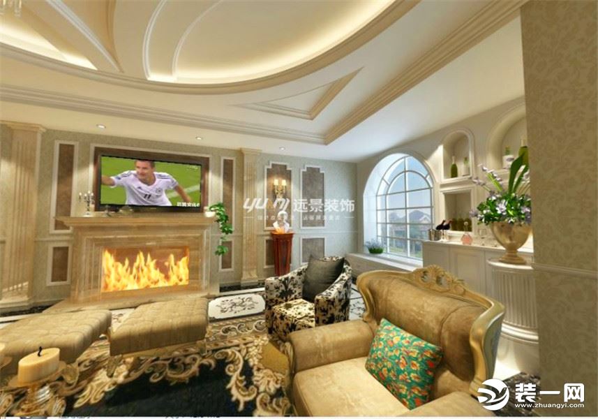 珠江城300平方别墅欧式风格客厅装修效果图