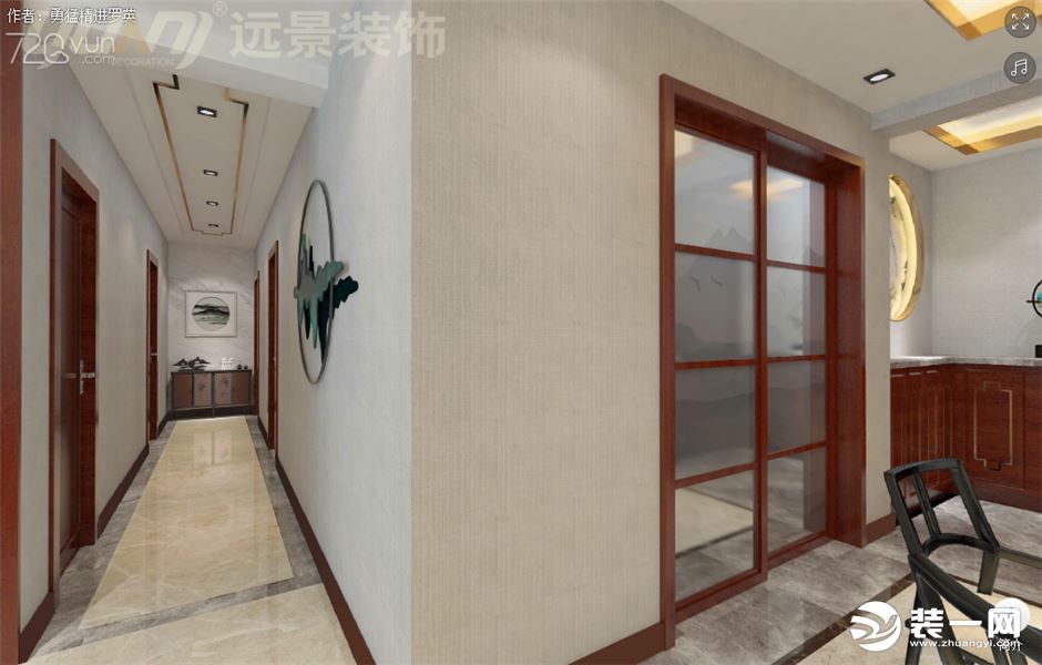 江与城100平方三居新中式风格客厅装修效果图