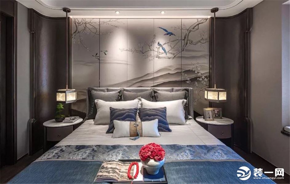 大川滨水城120平方新中式轻奢风格卧室卧室装修效果图