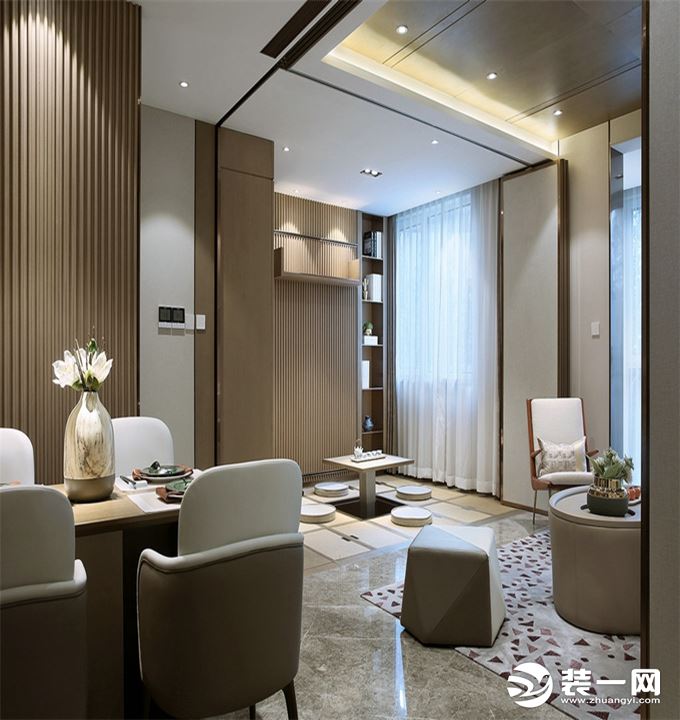 天宫花城140平方三居现代轻奢风格客厅装修效果图
