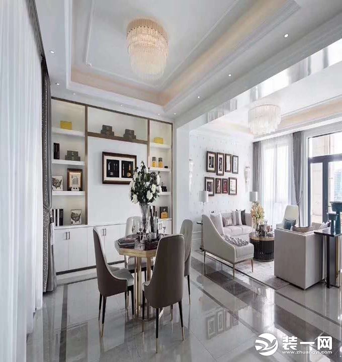 重庆远景装饰  碧桂园200平方法式新古典风格客厅装修效果图