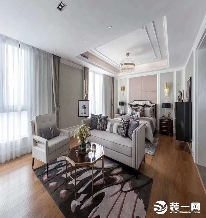 重庆远景装饰  碧桂园200平方法式新古典风格卧室装修效果图