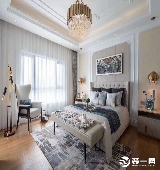 重庆远景装饰  碧桂园200平方法式新古典风格卧室装修效果图