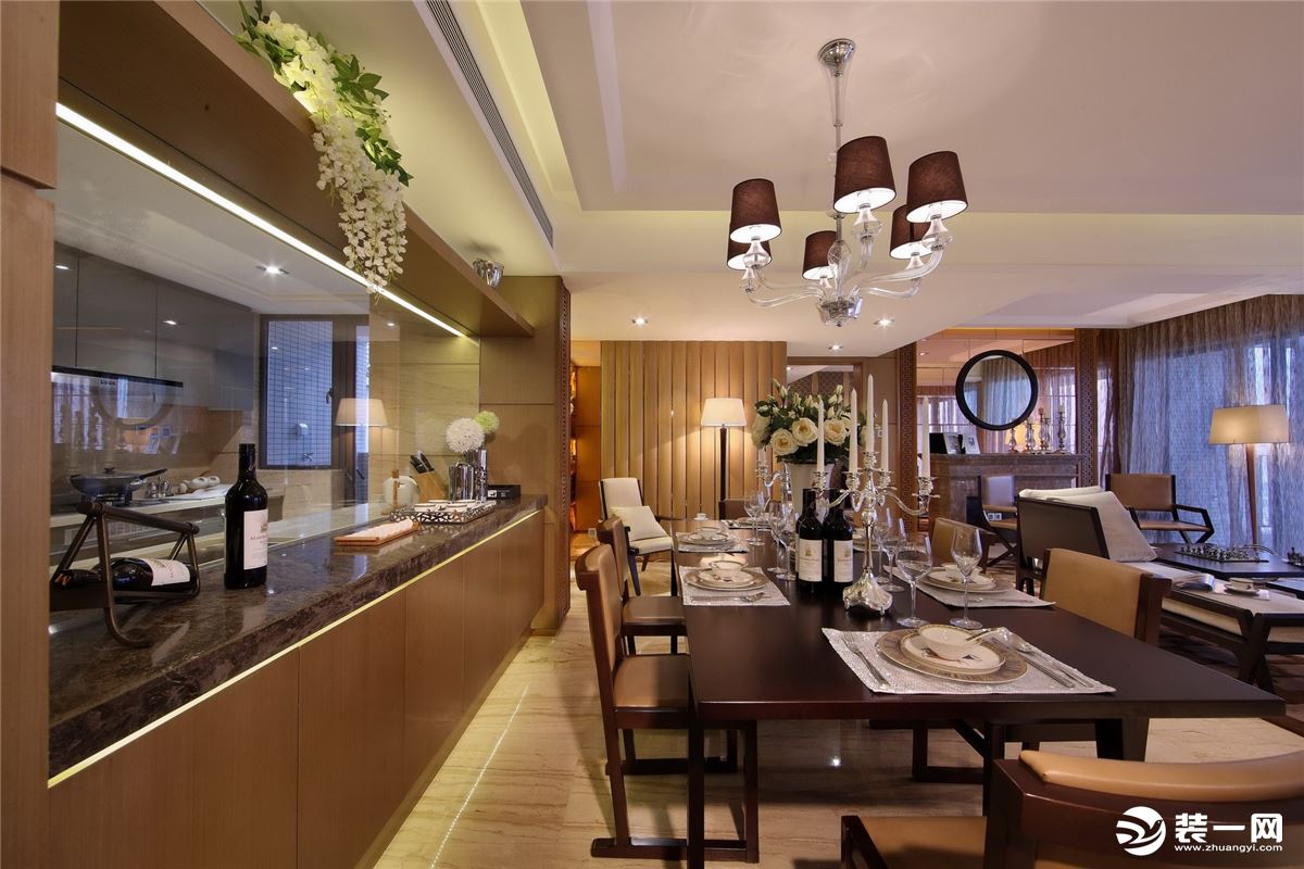 重庆远景装饰  阳光城180平方三居现代风格餐厅装修效果图