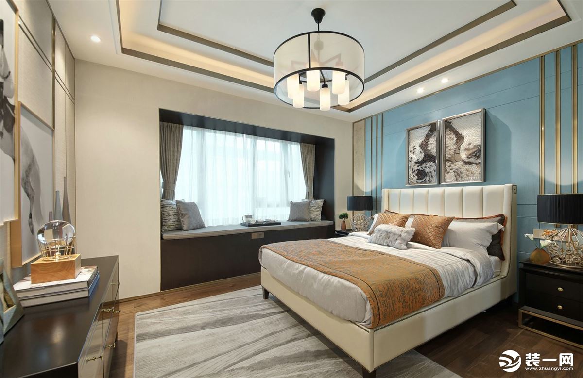 重庆远景装饰  鲁能领秀城120平方四居轻奢风格卧室装修效果图