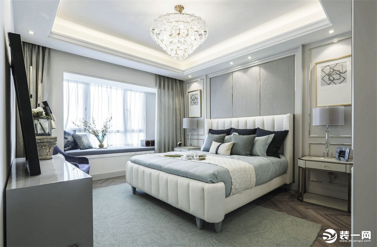 重庆远景装饰  金科天元道120平方三居现代新古典风格卧室装修效果图