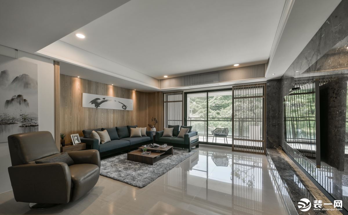 重庆远景装饰  南山澜180平方新中式风格客厅装修效果图