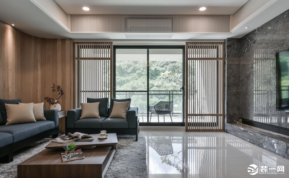 重庆远景装饰  南山澜180平方新中式风格客厅装修效果图