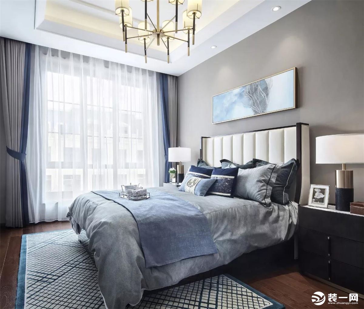 重庆远景装饰  万科悦湾230平方现代轻奢风格卧室装修效果图