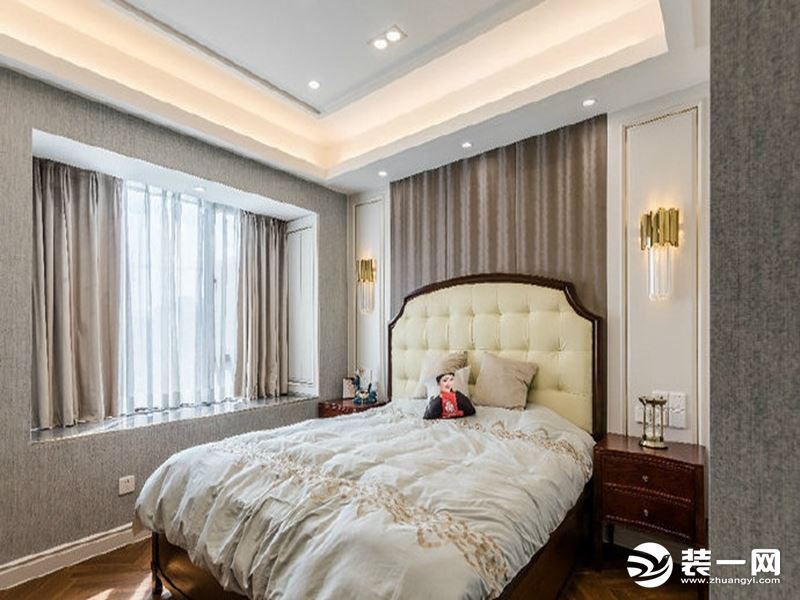 重庆远景装饰  金域蓝湾130平方三居轻奢风格卧室装修效果图