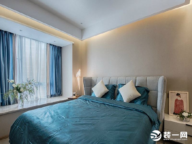 重庆远景装饰  万科金域学府80平方三居现代北欧风格卧室装修效果图