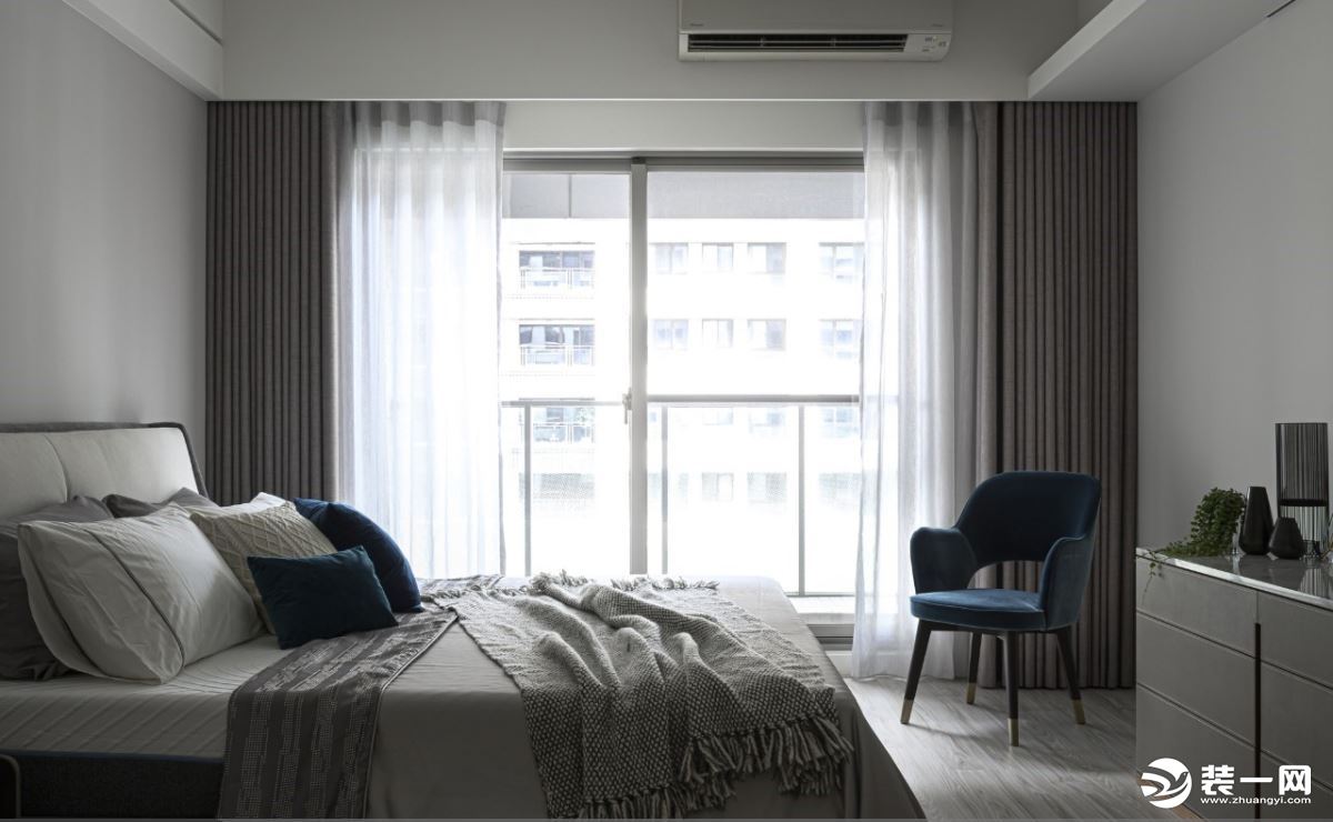 重庆远景装饰  金科130平方三居现代北欧风格卧室装修效果图