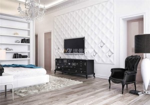 鲁能北渝星城120平方四居现代轻奢风格卧室装修效果图