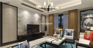 重庆远景装饰  约克郡260平方大平层现代新中式风格装修效果图