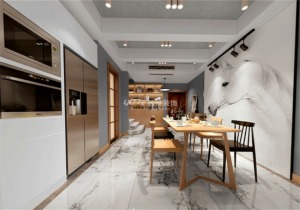  凤凰湾190平方复式现代风格餐厅装修效果图