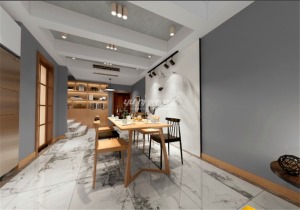  凤凰湾190平方复式现代风格餐厅装修效果图