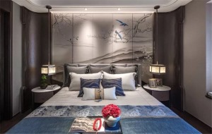大川滨水城120平方新中式轻奢风格卧室卧室装修效果图