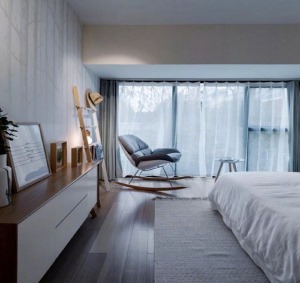  协信65平方复式现代北欧风格卧室装修效果图