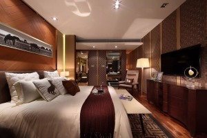 重庆远景装饰  阳光城180平方三居现代风格卧室装修效果图