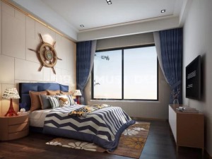 重庆远景装饰  约克郡300平方三居现代港式风格卧室装修效果图