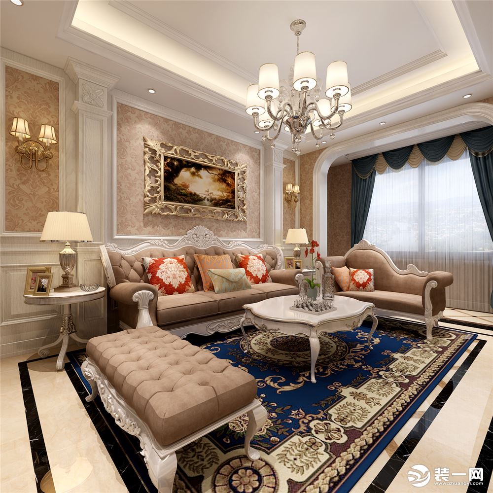 颐和南园650平方欧式风格别墅设计 | 南京龙发装饰起居室效果图