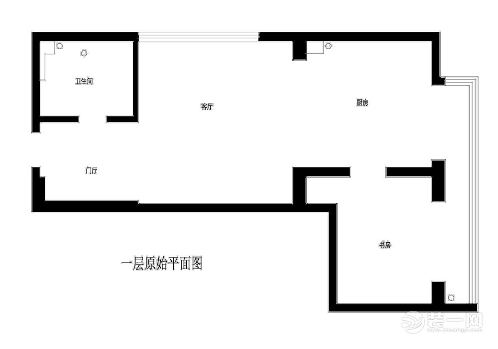 广州伊顿公馆180平米复式现代简约风格一层原始平面图 (2)