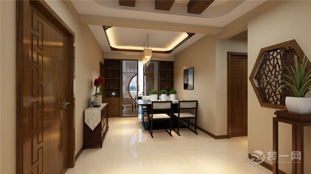 广州盈创水悦轩107平米三居室中式风格餐厅效果图