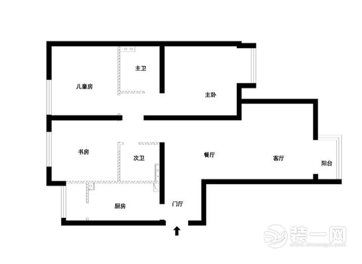 广州尚上名筑110平米三居室欧式风格原始图