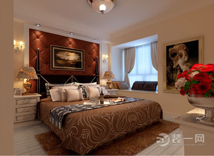 广州尚上名筑110平米三居室欧式风格主卧室效果图