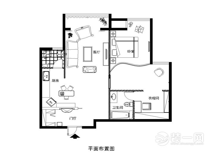 广州葛洲坝紫郡府142平米四居室新古典风格平面布置图