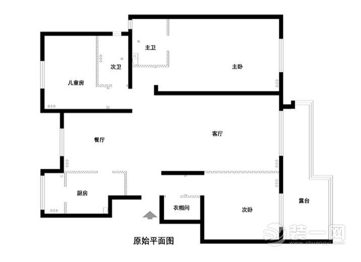 广州越秀?可逸江畔135平米三居室中式风格原始图