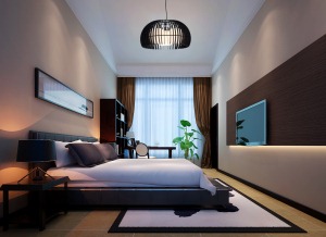 广州雅居乐别墅204平米新中式风格男孩房卧室效果图