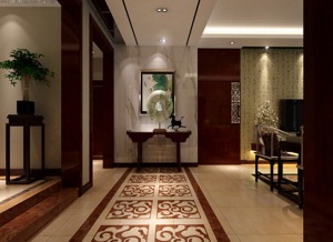广州富基广场124.9平米三居室新中式风格过廊