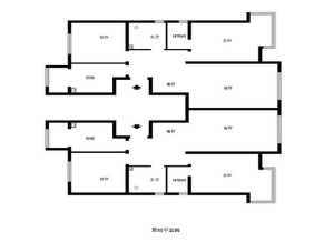 广州星河山海湾140平米四居室现代简约风格原始平面图