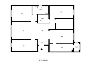 广州尚东阳光126平米三居式简欧风格原始平面图