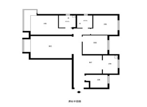 广州御景壹号130平米三居室中式风格原始平面图